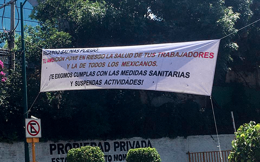 “Nuestras vidas valen más que sus ganancias”, denuncian a Grupo Salinas por negligencia