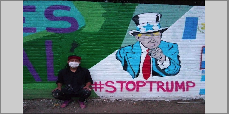 Con mural, en Oaxaca rechazan las políticas migratorias de Donald Trump