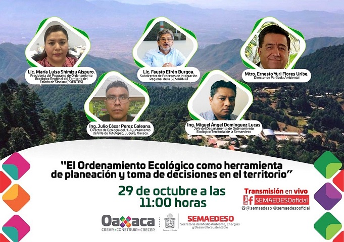 Presentará Semaedeso conferencia de Programas Ordenamientos Ecológicos Territoriales