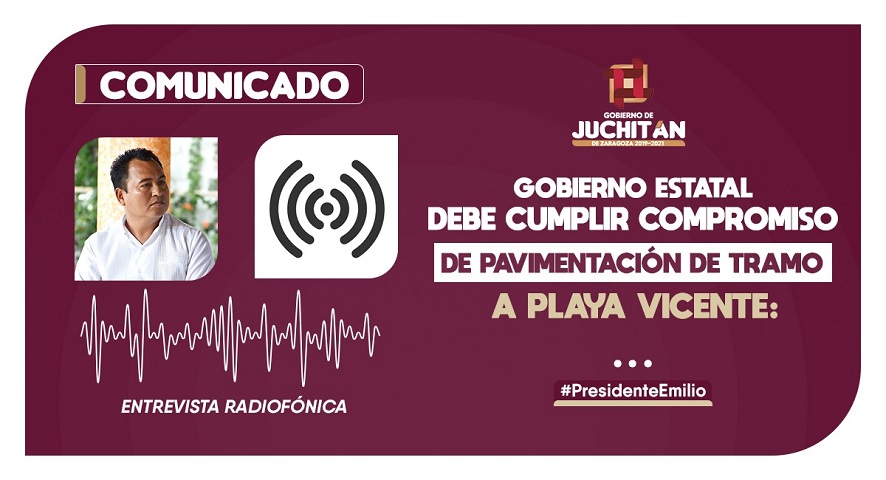 Gobierno estatal debe cumplir compromiso de pavimentación de tramo carretero a Playa Vicente: Emilio Montero