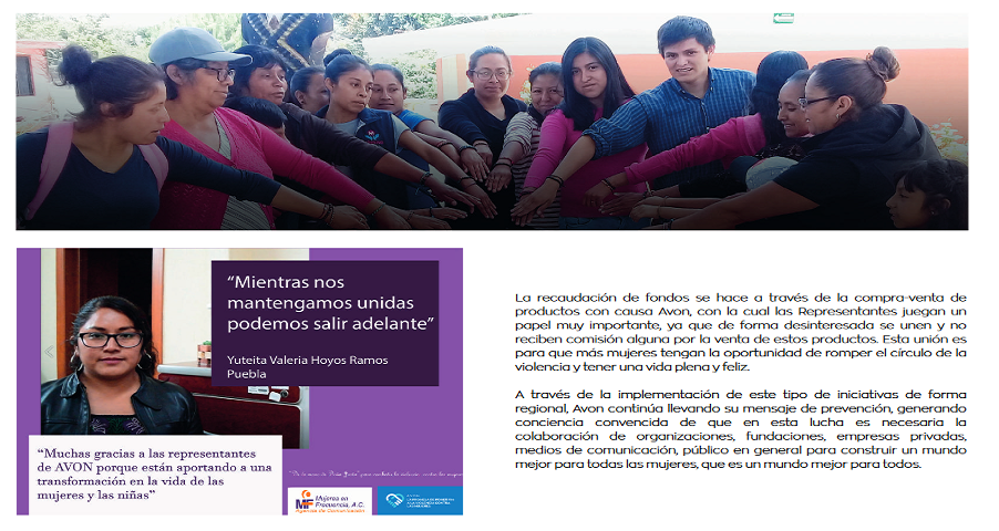 “Avon entrega donativos a fundaciones en México, Centroamérica y República Dominicana para contribuir en la lucha en contra de la violencia de género”