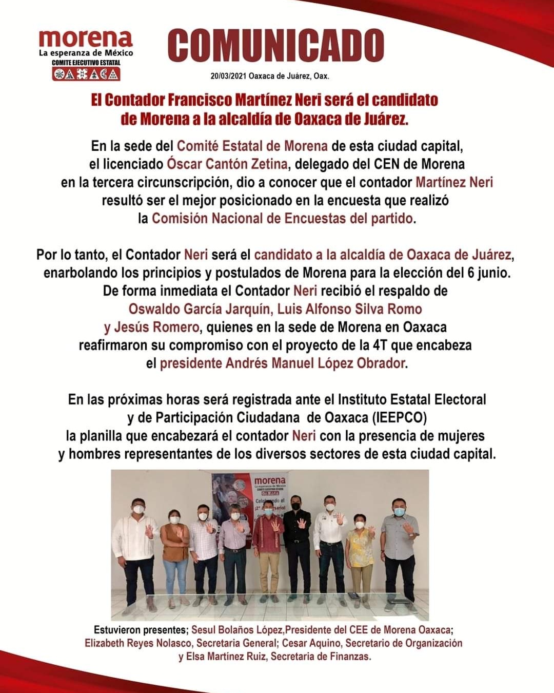 Conoce la planilla de Morena que busca ayuntamiento de Oaxaca de Juárez