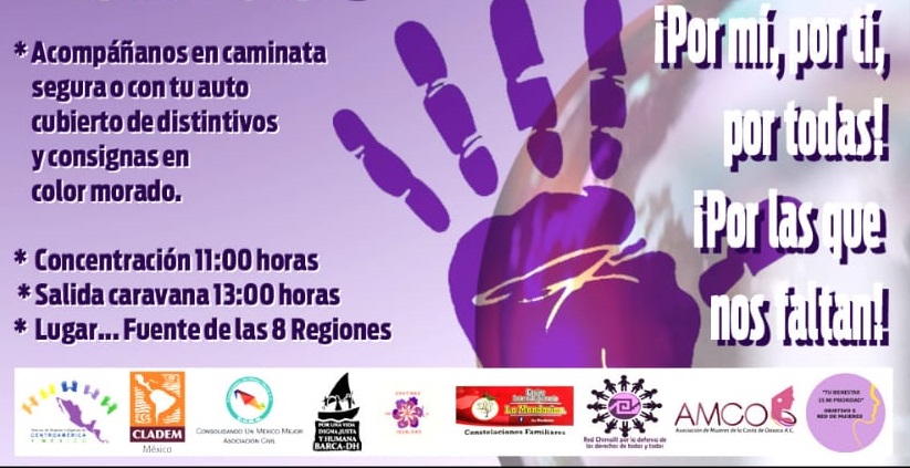 “Caminata segura y caravana de automóviles”