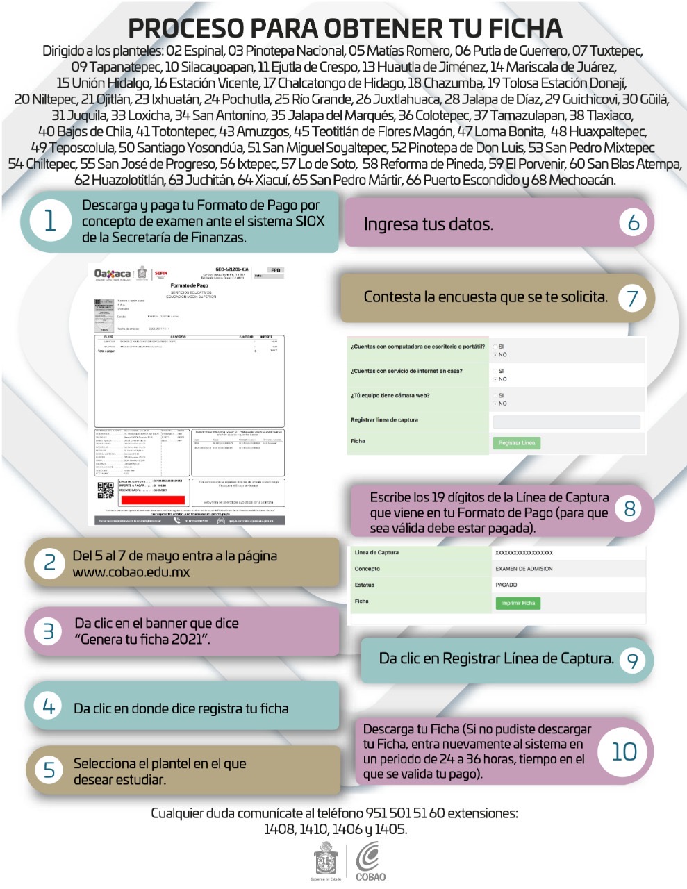 Entregará Cobao fichas para aspirantes de nuevo ingreso