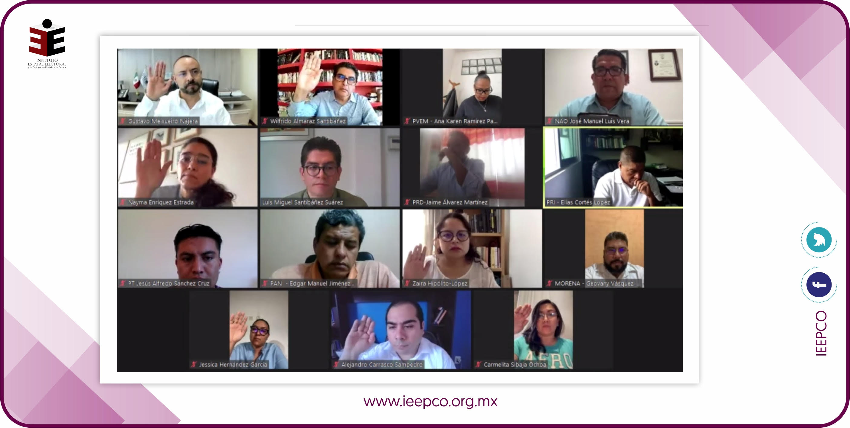 IEEPCO aprueba 37 sustituciones de candidaturas en Diputaciones y Concejalías