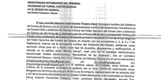 Presentó Murat queja vs suspensión de magistrados del TSJE; pide reintegrarlos
