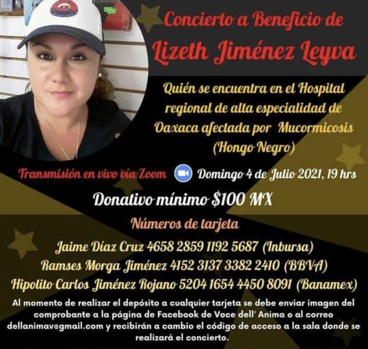 Realizan rifas, descuentos en servicios y conciertos a beneficio de Lhyzeth contagiada de hongo negro