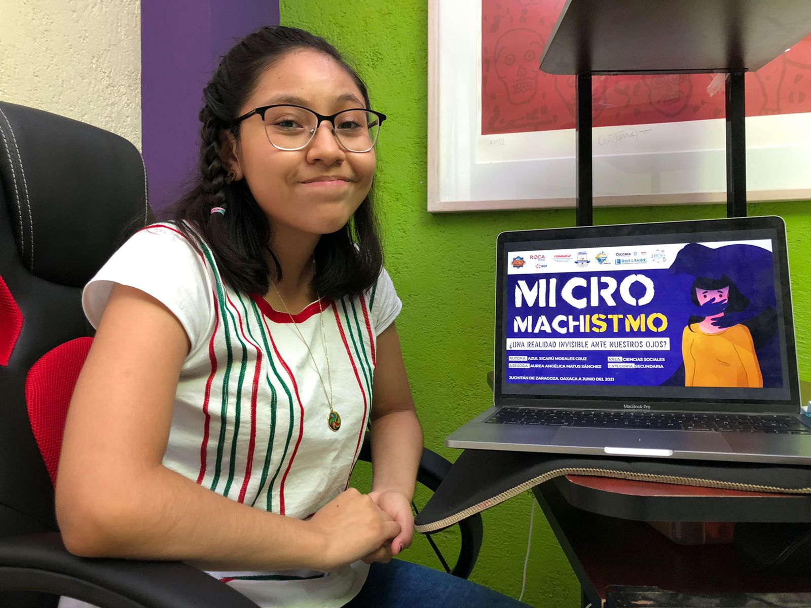 Azul Sicarú, adolescente zapoteca que visibiliza los “Micromachismos” en un cortometraje