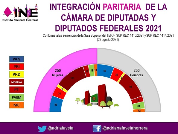 Por primera vez, Cámara de diputados tendrá igual número de diputadas y diputados