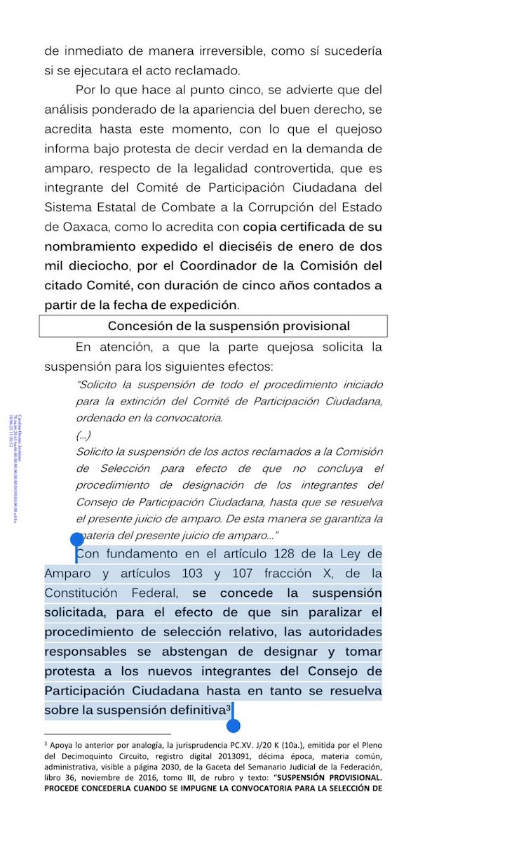 Ordenan suspender renovación de Comité Ciudadano Anticorrupción