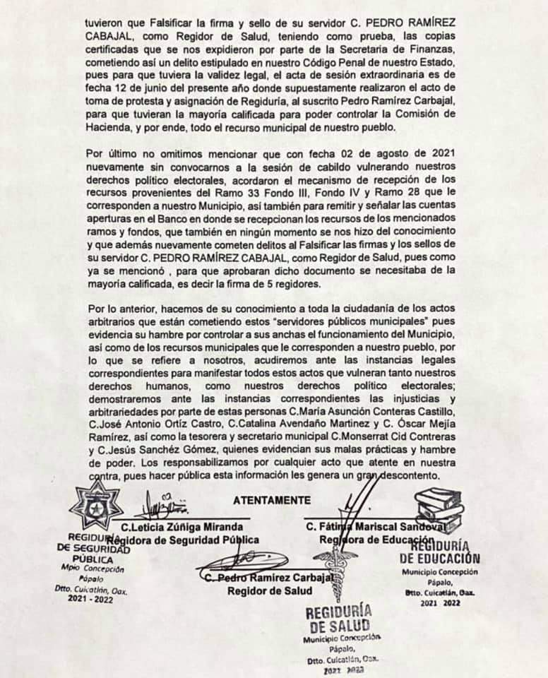 Denuncian a edilesa por violencia política y falsificar firmas para controlar recursos; la protege su hermano diputado de Morena