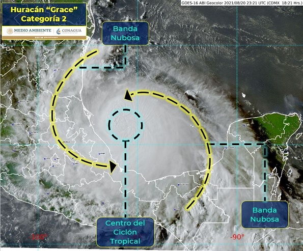 Huracán ‘Grace’ toma más fuerza y sube a categoría 3