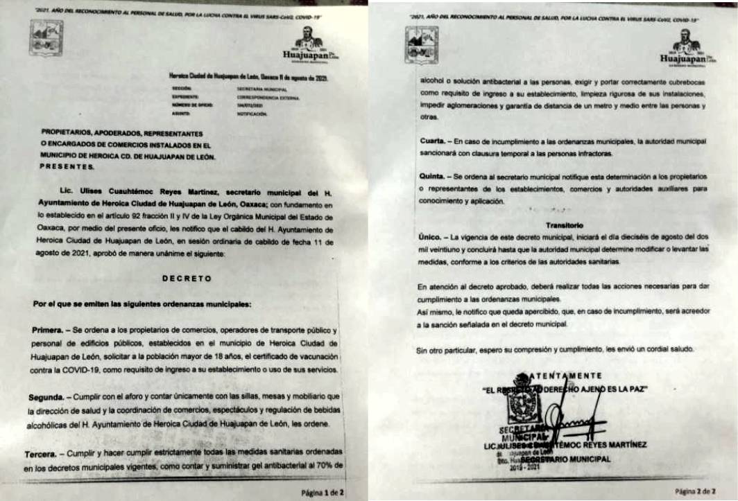 El ayuntamiento de Huajuapan se erige en lugar de la constitución