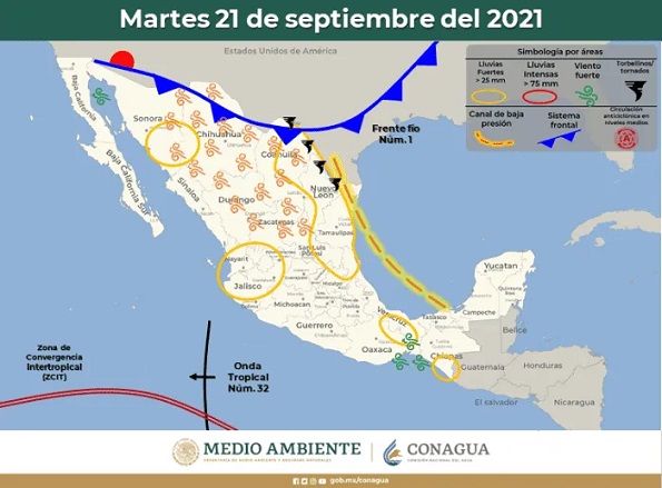 Entra el primer frente frío de la temporada al país; provocará lluvias fuertes y granizo