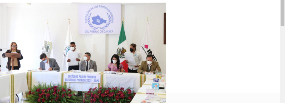 Partidos, DDHPO, IEEPCO, INE y TEEO firman Decálogo por Elecciones Pacíficas en Oaxaca