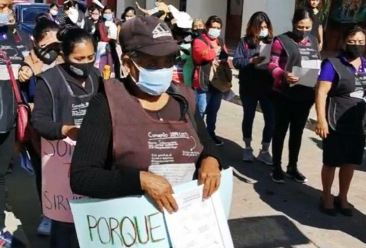 «Derechos laborales para todas iguales»: trabajadoras del hogar marchan en Chiapas
