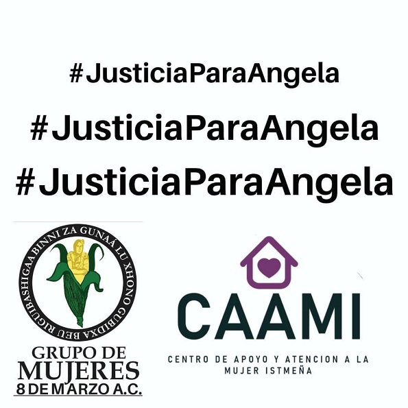 Exigen justicia por el feminicidio de Angela en Juchitán, Oaxaca.