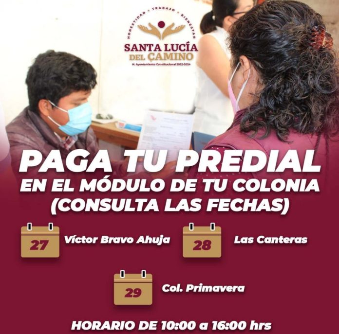 Contribución ciudadana mejora el trabajo público en Santa Lucía del Camino a través del pago predial