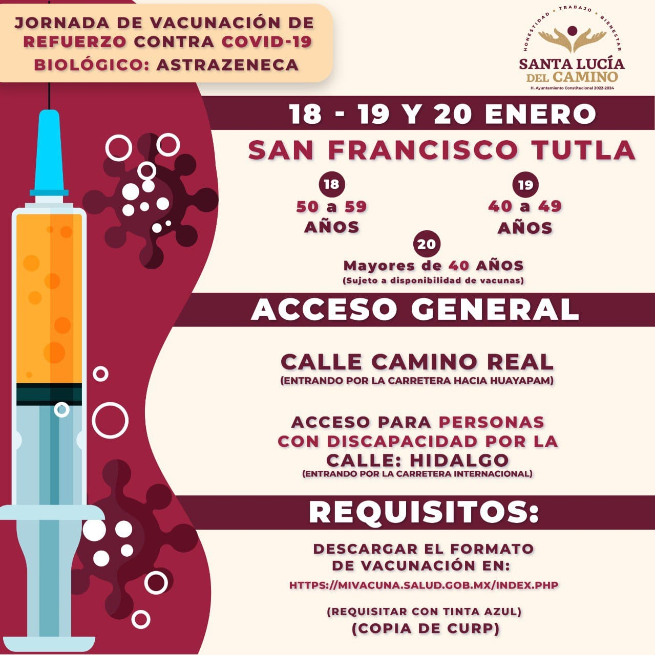 Llegó el refuerzo de vacuna por COVID-19 a Santa Lucía del Camino