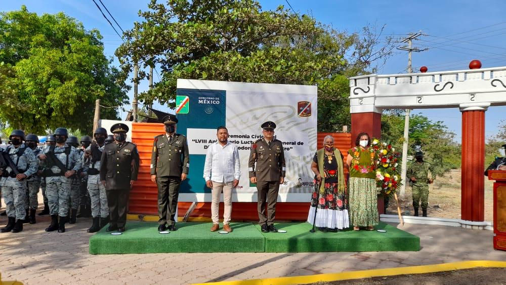 Atestigua Ayuntamiento homenaje de Sedena al general Heliodoro Charis Castro por LVIII Aniversario Luctuoso