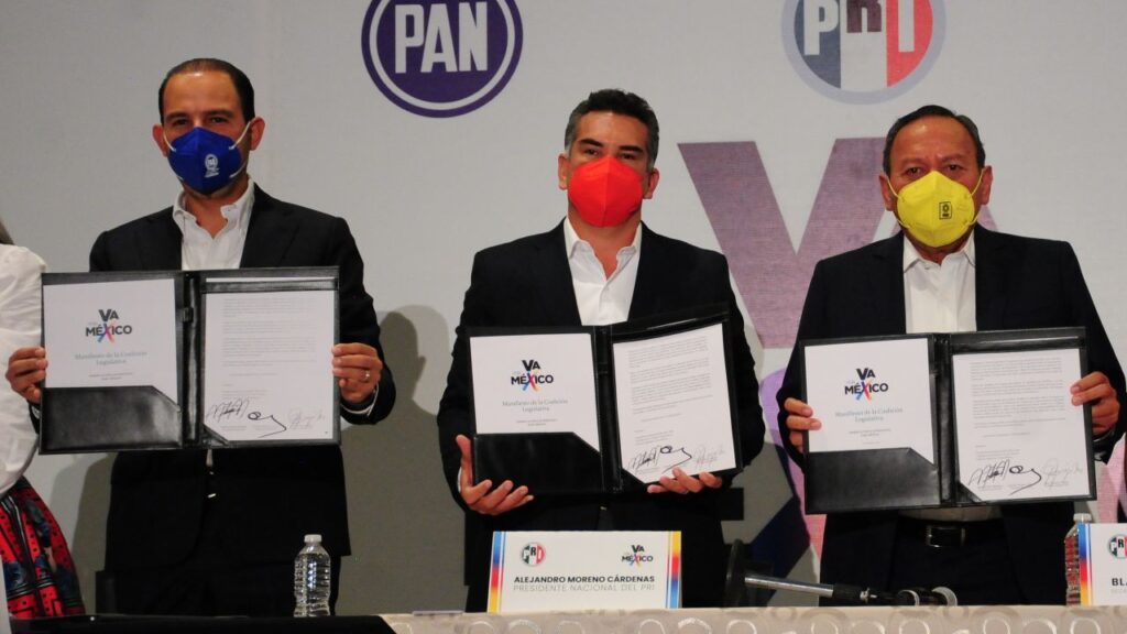 Morena, un conglomerado de mercenarios que busca instaurar una dictadura en México: PRI-PAN-PRD; anuncian contrarreforma electoral