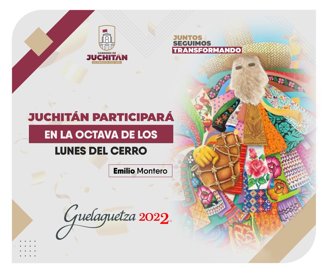 Juchitán participará en la octava de los Lunes del Cerro: Emilio Montero