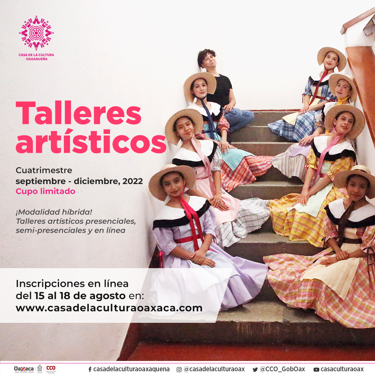 Difunde la Casa de la Cultura Oaxaqueña fechas para inscribirse a sus talleres
