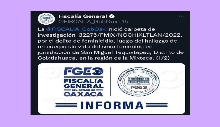 Localizan en Oaxaca cuerpo sin vida de enfermera embarazada; era oriunda de Guerrero