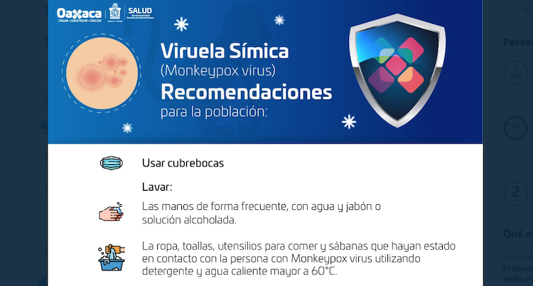 En menos de 24 horas confirman otro caso de viruela del mono en Oaxaca; suman cinco