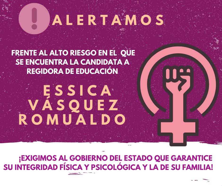 Alertan frente al alto riesgo en el que se encuentra la indígena zapoteca Essica Vázquez Romualdo de La Trinidad, en el municipio de Santiago Yaveo