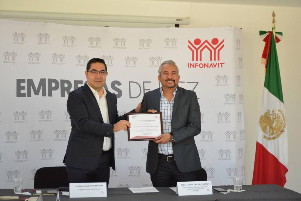 UABJO “empresa de 10”, recibe reconocimiento del Infonavit