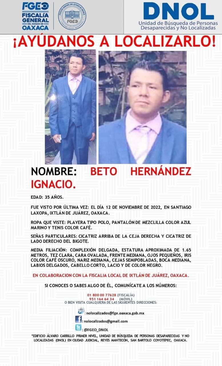 Desaparece zapoteco en Oaxaca; autoridades dejan de buscarlo porque “se fue por su voluntad”