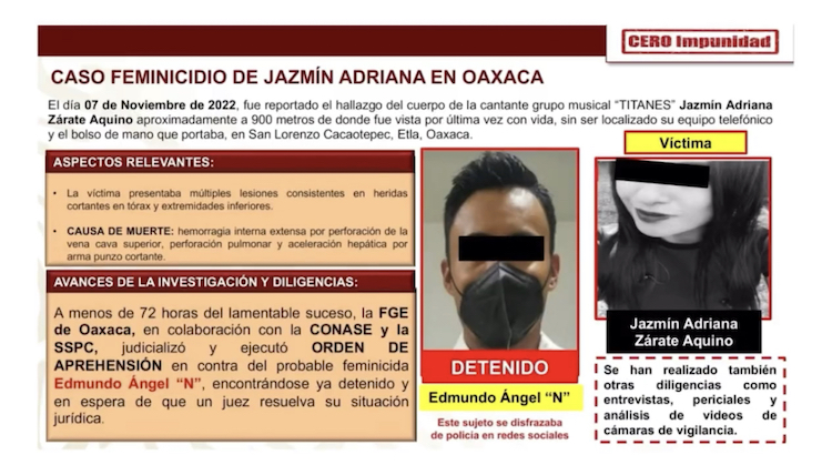 Detienen a Edmundo “N”, presunto feminicida de la cantante Jazmín Zárate