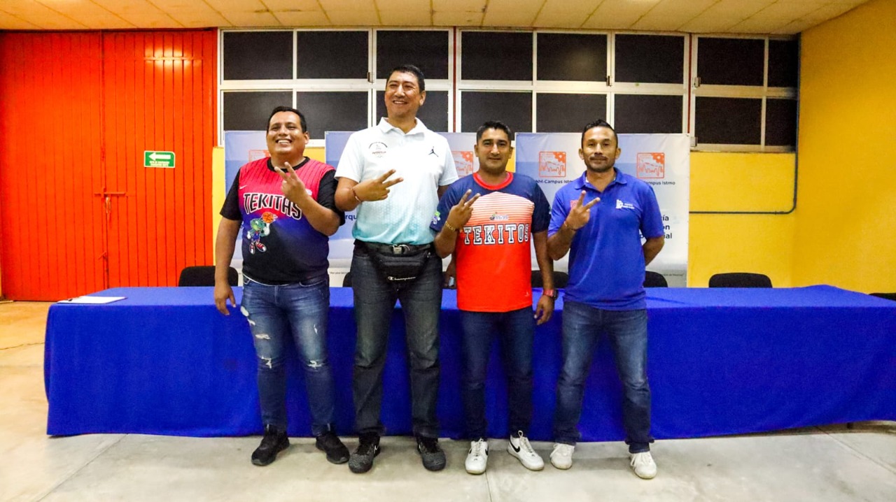 Presentan Segunda Copa Istmeña de Básquetbol, coordinación de deportes de Juchitán y Club Tekitas y Tekitos