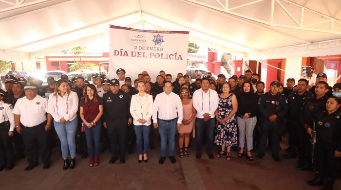 Anuncia García Márquez incremento del 12% al salario de los policías de Santa Lucía del Camino