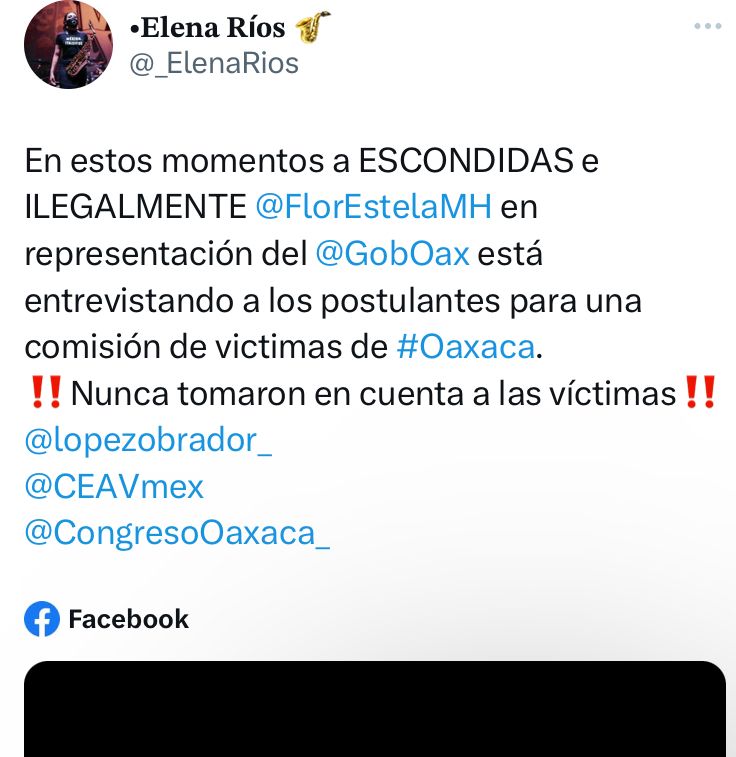 Denuncia Elena Ríos que a escondidas y en la ilegalidad entrevistan a postulantes de la Comisión Estatal de Víctimas en Oaxaca