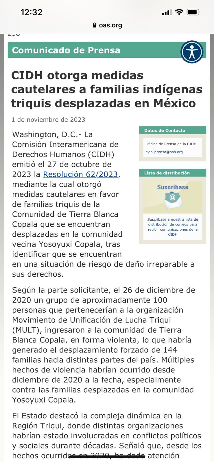 Violencia Triqui imparable; CIDH emite nuevas medidas cautelares a triquis de Tierra Blanca Copala por riesgo irreparable a DH