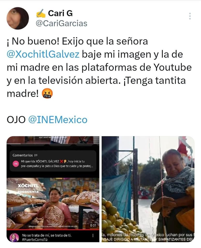 Utilizan imagen de periodista oaxaqueña y su mamá en propaganda de Xóchitl Gálvez