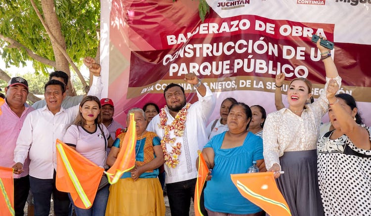 Miguel Sánchez Altamirano cumple compromiso con la colonia “Los Nietos” construyendo parque público