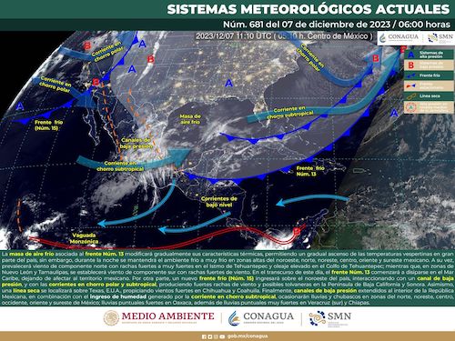 Continuarán bajas temperaturas, lluvias aisladas y fuertes vientos del Norte: Protección Civil
