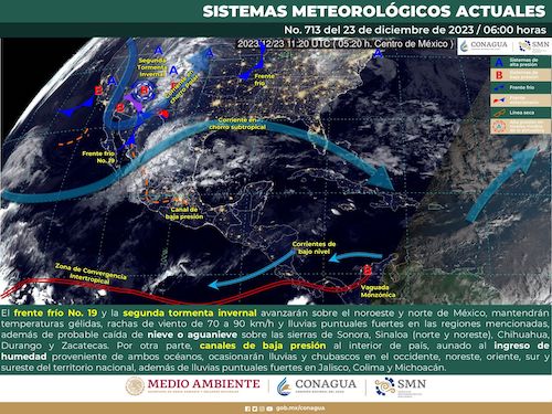 Se esperan temperaturas bajas, vientos moderados y lluvias escasas para este día: Protección Civil