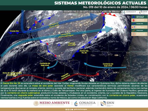 Lluvias moderadas, ambiente frío y fuerte evento norte para este miércoles