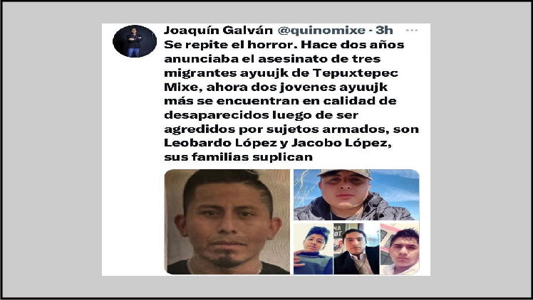 Desaparecen dos jóvenes ayuujk en Sonora; exigen acelerar búsqueda