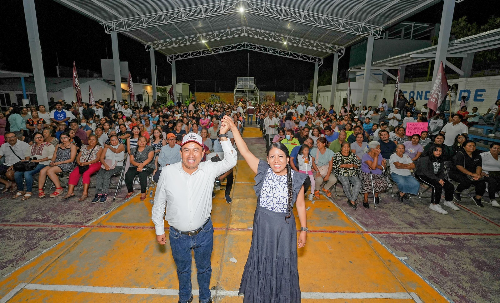 Respaldo total a Nancy Benítez al grito de presidenta en Santa Cruz Xoxocotlán