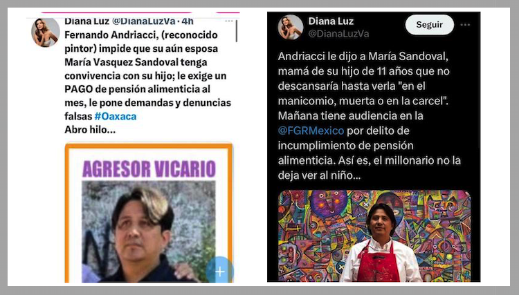 Andriacci es un violentador vicario; quiere meterme a la cárcel: ex pareja