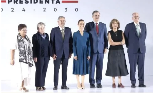 Claudia Sheinbaum muestra parte de su gabinete; tres mujeres y tres hombres