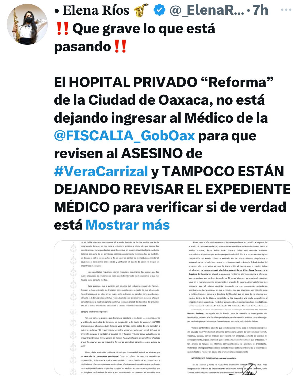 “Ni el expediente dejan ver y ni a la Fiscalía le permiten entrar”: María Elena Ríos