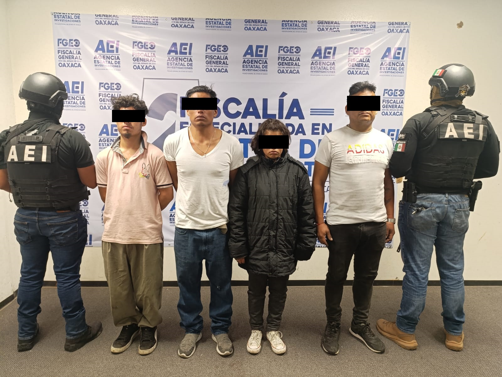 En operativo coordinado, Fiscalía de Oaxaca y Guardia Nacional detienen a cuatro personas en Santa Cruz Xoxocotlán