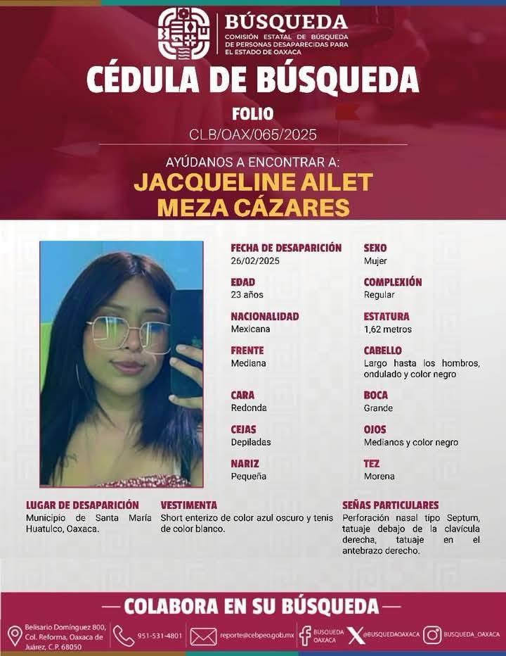 Buscan en Oaxaca a 9 mujeres que desaparecieron entre el 14 y 28 de febrero; 4 son menores de edad
