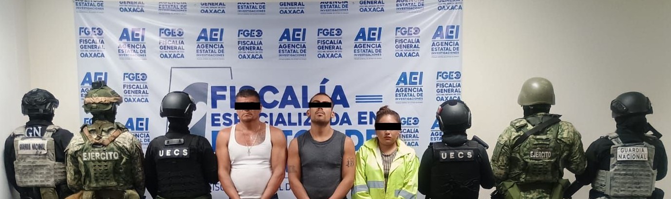 Fiscalía de Oaxaca ejecuta cateo en Cuilápam de Guerrero: detiene a tres personas, asegura drogas y armas